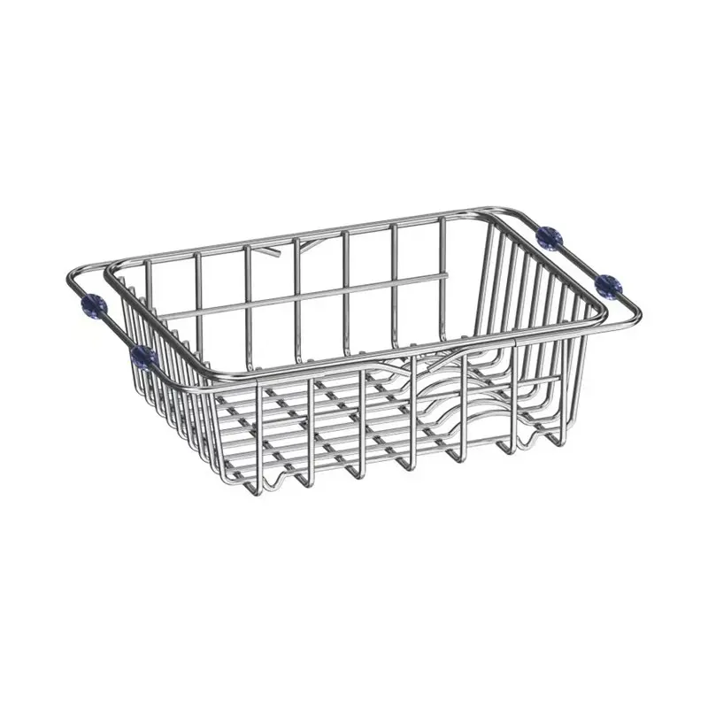 [41617] Flexible Stainless Steel Chrome PVD Coating Sink Basket/Dish Rack