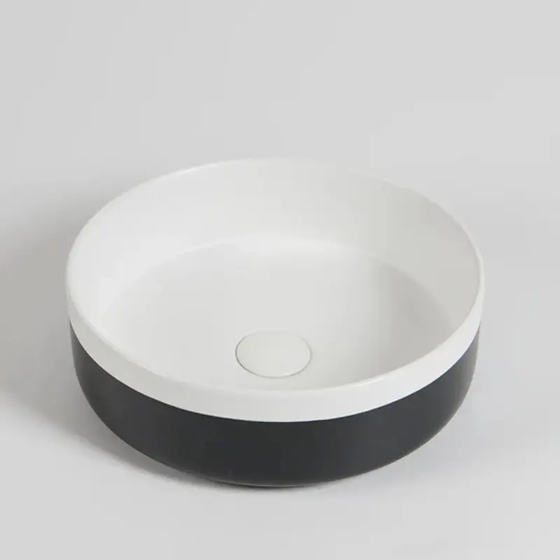 [41645] 375*375*135mm Color Plus Textured Exterior Finish With Matte Black Edges & Matte Dark Grey Interior Finish Above Counter Basin(32mm Nonoverflow)