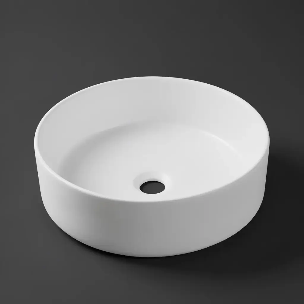 [41662] 405*405*130mm Matte White Above Counter Basin(32mm Nonoverflow)