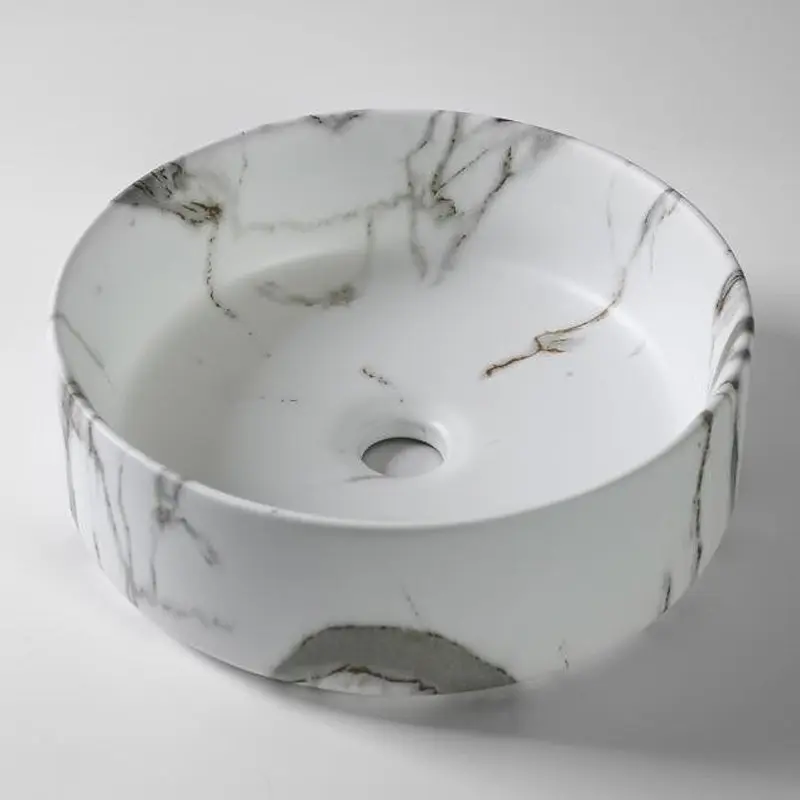 [41663] 360*360*125mm Carrara Matte White Above Counter Basin(32mm Nonoverflow)