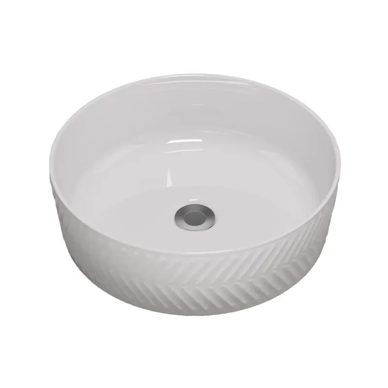 [41669] 365*365*120mm Gloss White With Arrow Design Above Counter Basin(32mm Nonoverflow)