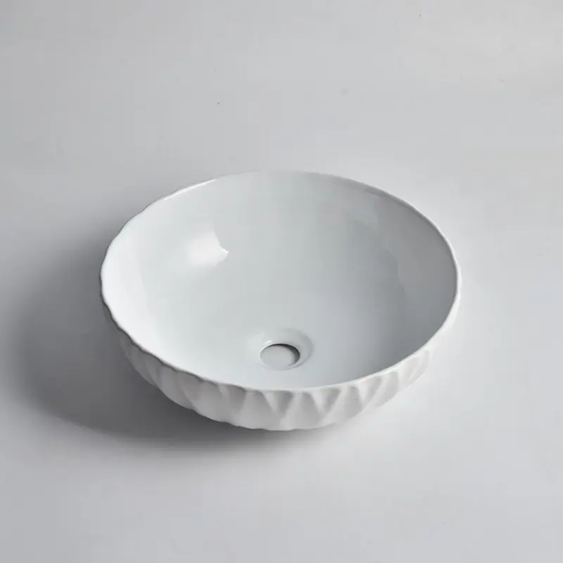 [41683] 395*395*120mm Gloss White Above Counter Basin(32mm Nonoverflow)