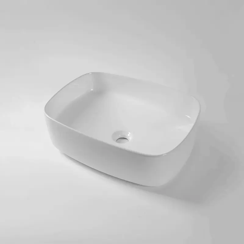 [41695] 500*370*135mm Gloss White Above Counter Basin(32mm Nonoverflow)