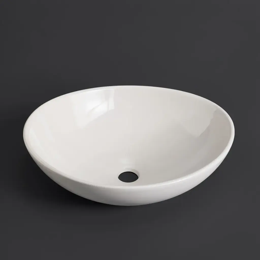 [41696] 410*330*145mm Gloss White Above Counter Basin(32mm Nonoverflow)