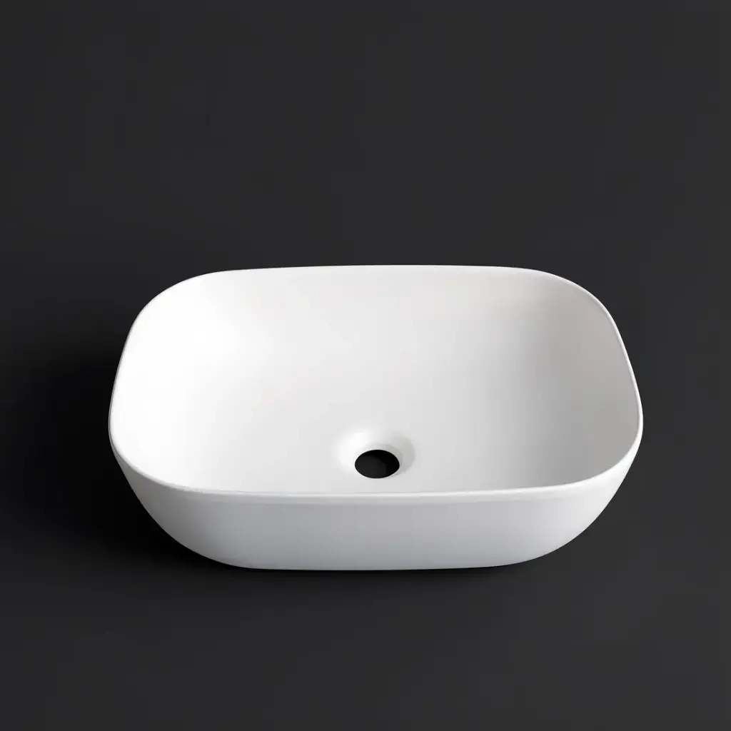 [41698] 455*320*135mm  Matte White Above Counter Basin(32mm Nonoverflow)