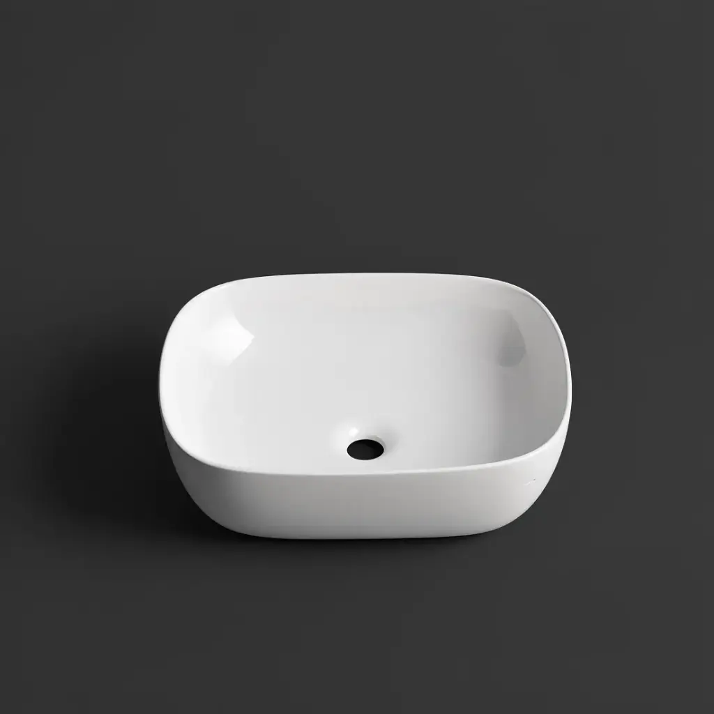 [41699] 485*395*145mm Gloss White Above Counter Basin(32mm Nonoverflow)