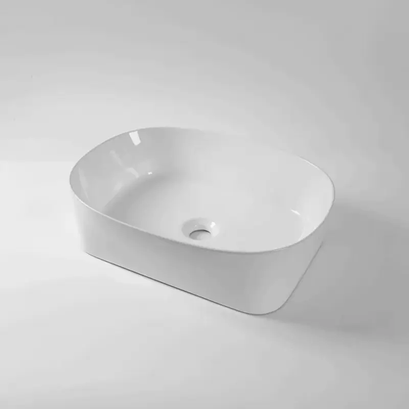 [41710] 500*360*140mm Gloss White Above Counter Basin(32mm Nonoverflow)