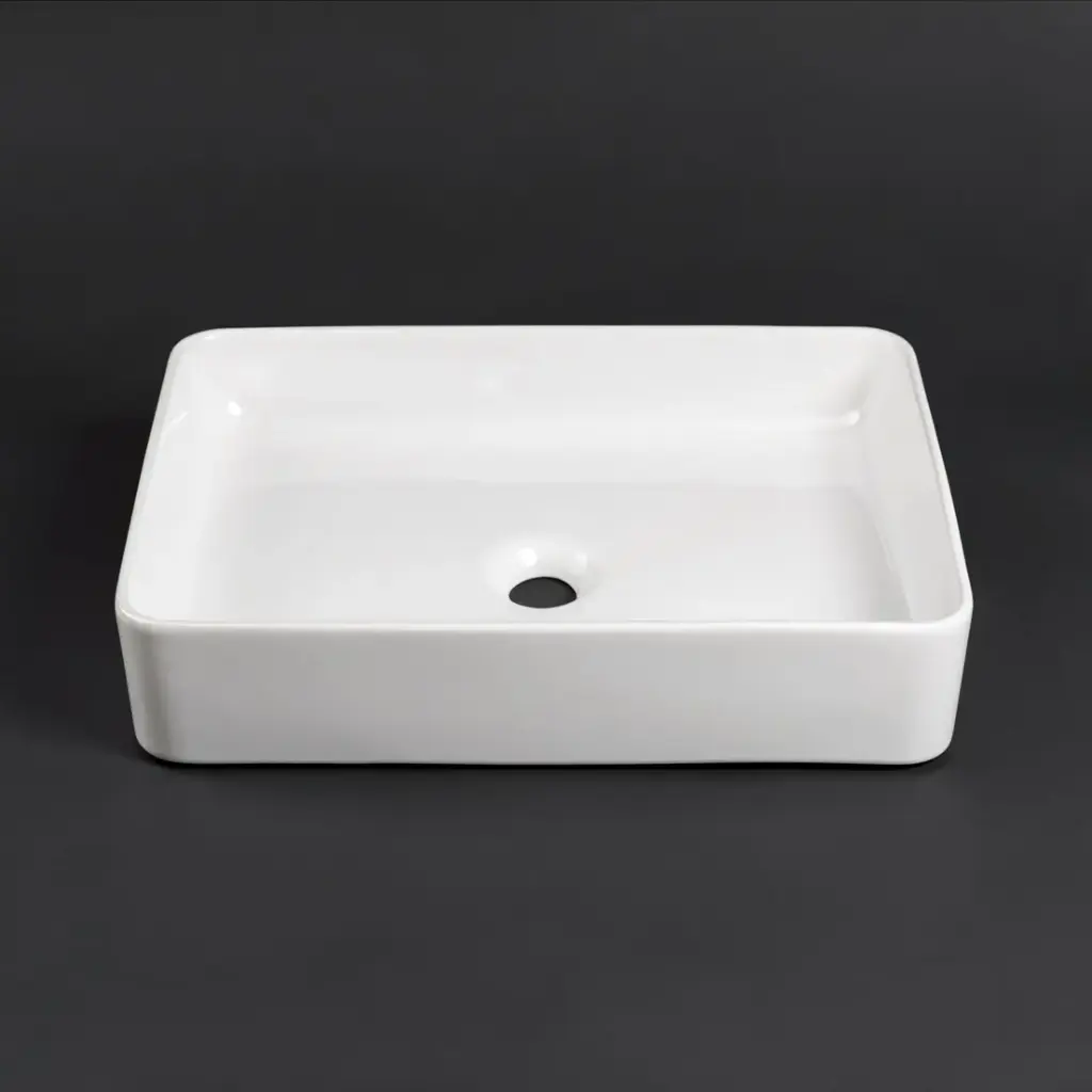 [41716] 500*355*110mm Gloss White Above Counter Basin(32mm Nonoverflow)