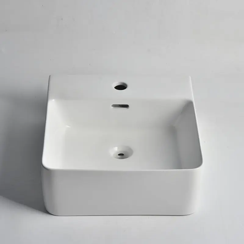 [41724] 420*400*155mm Gloss White Wall Hung Basin(32mm Overflow+1 Tap Hole)