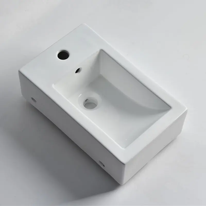 [41725] 460*280*170mm Gloss White Wall Hung Basin(32mm Overflow+1 Left Hand Tap Hole)