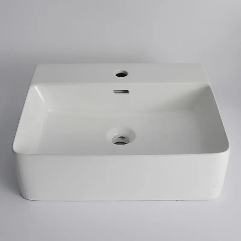 [41727] 520*420*155mm Gloss White Wall Hung Basin(32mm Overflow+1 Tap Hole)