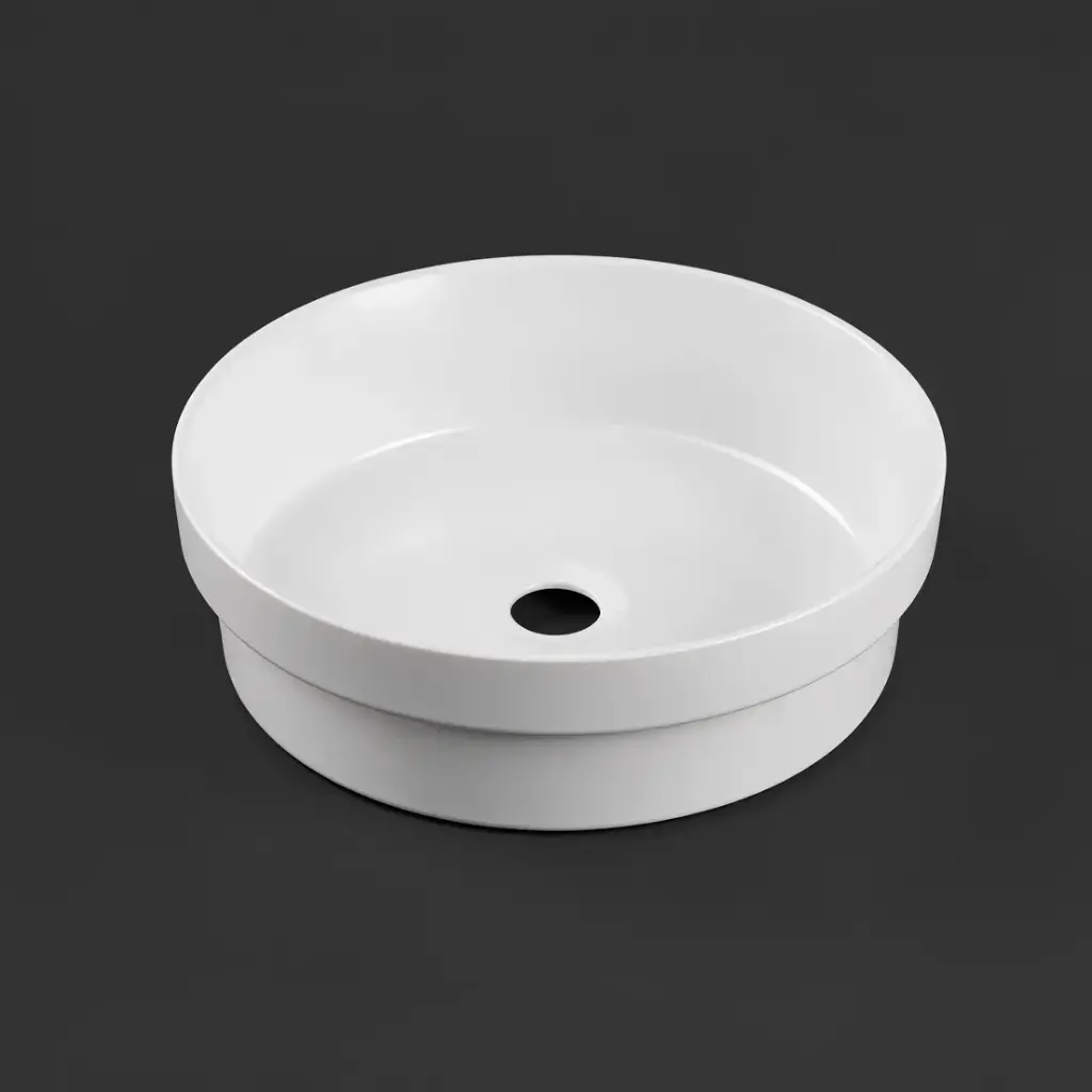 [41730] 400*400*145mm Gloss White Insert Basin(32mm Nonoverflow)