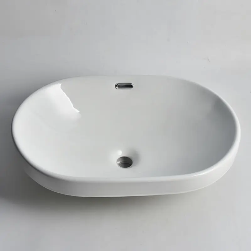 [41732] 605*405*180mm Gloss White Insert Basin(32mm Overflow)