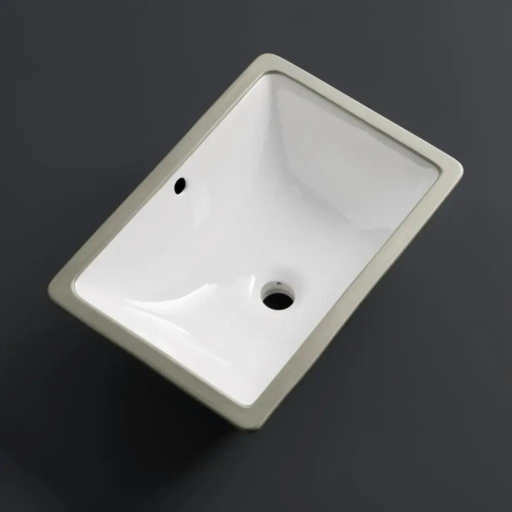 [41733] 465*335*180mm Gloss White Undermount Basin(32mm Overflow)