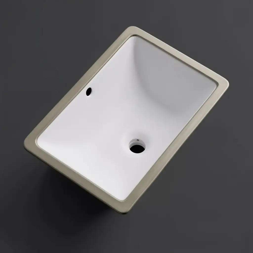 [41734] 465*335*180mm Matte White Undermount Basin(32mm Overflow)