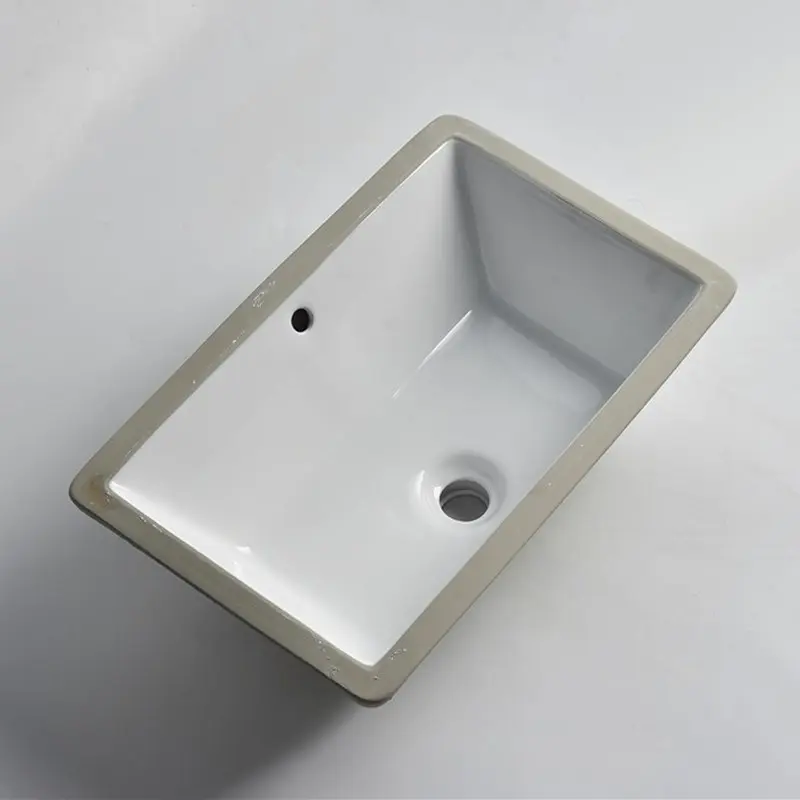 [41735] 530*340*180mm Gloss White Undermount Basin(32mm Overflow)