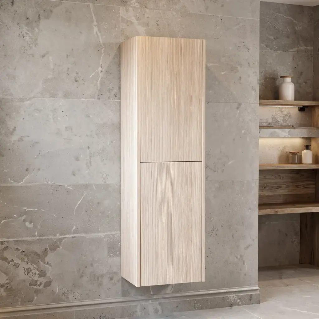 [98590/TB1350-CO] Customised Kiama Tall Boy Cabinet - Coastal Oak - 400L x 300D x 1350H mm - 2 Doors