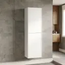 Customised Kiama Tall Boy Cabinet - Matte White - 400L x 300D x 1350H mm - 2 Doors