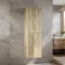 Customised Kiama Tall Boy Cabinet - White Oak - 400L x 300D x 1350H mm - 2 Doors