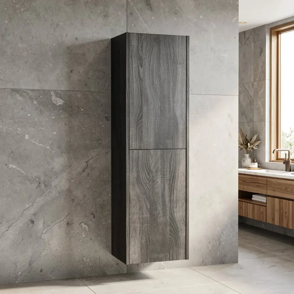 [98595/TB1350-DG] Customised Kiama Tall Boy Cabinet - Dark Grey - 400L x 300D x 1350H mm - 2 Doors