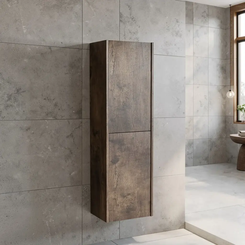 [98596/TB1350-DO] Customised Kiama Tall Boy Cabinet - Dark Oak - 400L x 300D x 1350H mm - 2 Doors