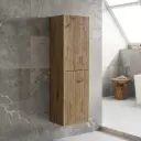 Customised Kiama Fluted Tall Boy Cabinet - Prime Oak - 400L x 300D x 1350H mm - 2 Doors