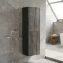 Customised Kiama Fluted Tall Boy Cabinet - Dark Grey - 400L x 300D x 1350H mm - 2 Doors