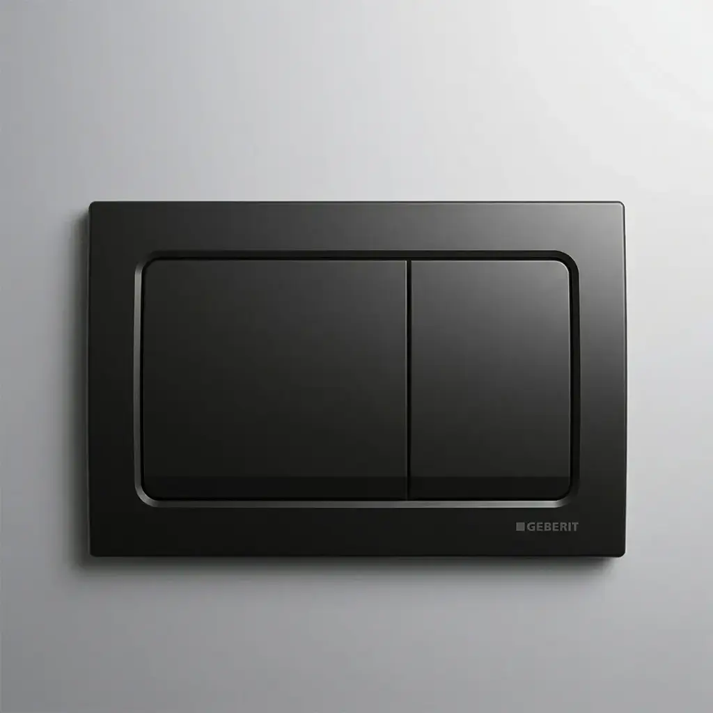 [50798] Geberit Alpha01 Square Button Black Chrome